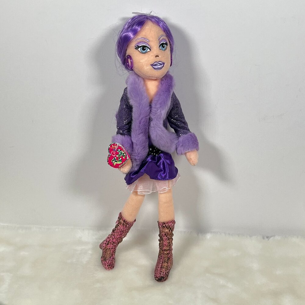 NEW Ty Girlz Punky Penny Collectible Purple Plush Doll 2007 Girls Dolls Toys